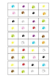 English Worksheet: Colours Bingo