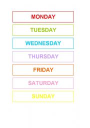 English Worksheet: Days of the week