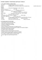 English Worksheet: Revision of present simple and present continuous 