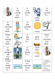 English Worksheet: Seasons / Weather Concentration 