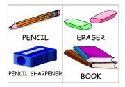 flash cards classroom objects