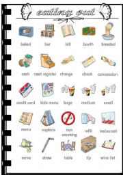 English Worksheet: eating out - vocabulary