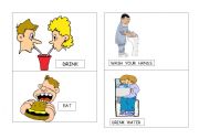 English worksheet: flash cards actions