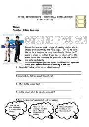 English Worksheet: catch me if you can