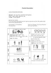 English Worksheet: Physical Description