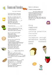 English Worksheet: bananas and pancakes