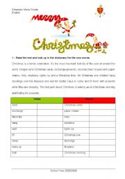 English Worksheet: Christmas traditions