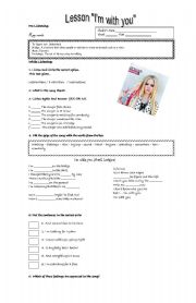 English Worksheet: Lesson: Im with you. Listening comprehension skill