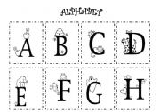 English worksheet: BLACK AND WHITE ALPHABET