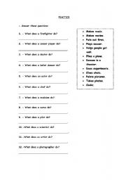 English worksheet: What do they do?