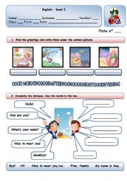 English Worksheet: GREETING AND INTRODUCING PEOPLE