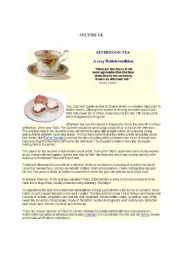 English Worksheet: Bristish Afternoon Tea