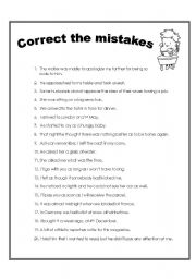 English Worksheet: Correct the mistakes