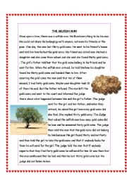 English Worksheet: reading,moral story ,the selfish man ,exercises and worksheet 