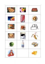 English Worksheet: basic food pictures