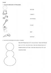 English Worksheet: snowman-a mini test