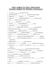 Present Simple/Present Continuous/Past Simple/Past Continuous