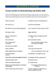 English worksheet: Questions and answers activity