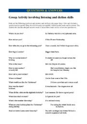 English Worksheet: Questions and answers activity