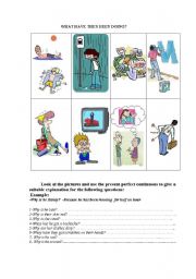 English Worksheet: Present Perfect Continous Practice