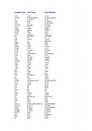 English Worksheet: Irregular Verbs