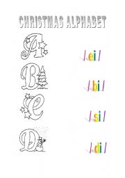 English worksheet: christmas alphabet 