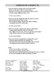 English worksheet: Streets of London 96