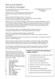 English Worksheet: Wallace & Gromit: THE WRONG TROUSERS