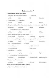 English worksheet: english test