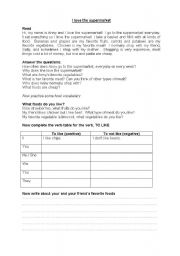 English worksheet: Food