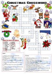 English Worksheet: Christmas crossword (05.12.2008)