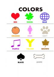 English worksheet: COLORS