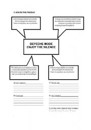 English worksheet: enjoy the silence