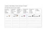 English worksheet: Transports and Facilities