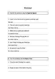 English Worksheet: Grammar - exercises