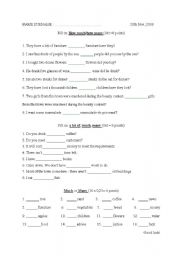 English Worksheet: how much and how many