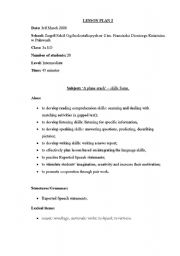 English Worksheet: plain crash- skills integration