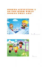 English Worksheet: sports