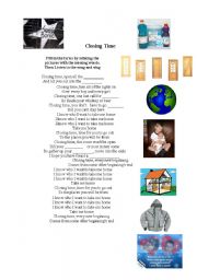 English worksheet: closing time