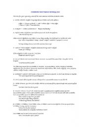 English Worksheet: Common mistakes in English