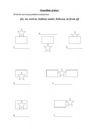 English worksheet: Prepositions of place