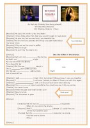 English Worksheet: Shakira and Beyoncs song - Beautiful liar.