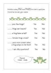 English worksheet: Do and Does in questions