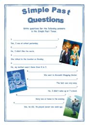 English Worksheet: Simple Past Question