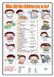 English Worksheet: What did the children use to do?