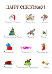 English Worksheet: Christmas Vocabulary