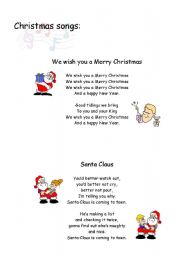 English worksheet: Christmas Songs