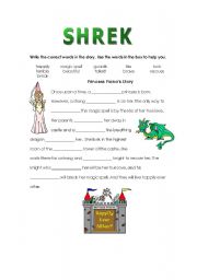 English Worksheet: Shrek 1: Fionas Story