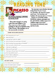 English Worksheet: Reading time