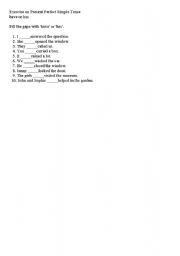 English worksheet: Present Perfect - have / has